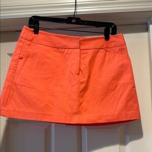 Y2K Crisp Fitted Sleek Luxe Polished Beachy Vacation Mini Skirt Bright Coral 8